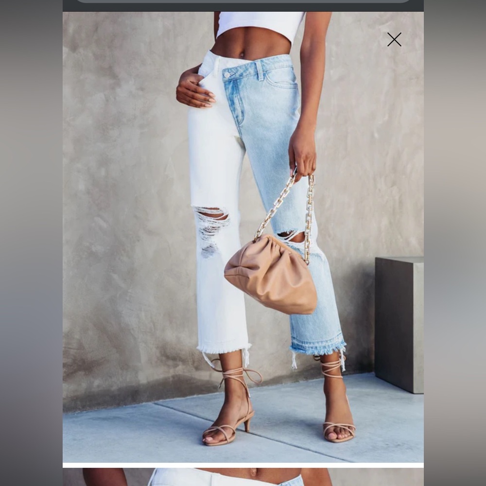 Asymmetrical Norah Jean, Two-Tone In Blue/White, by Vervet, size